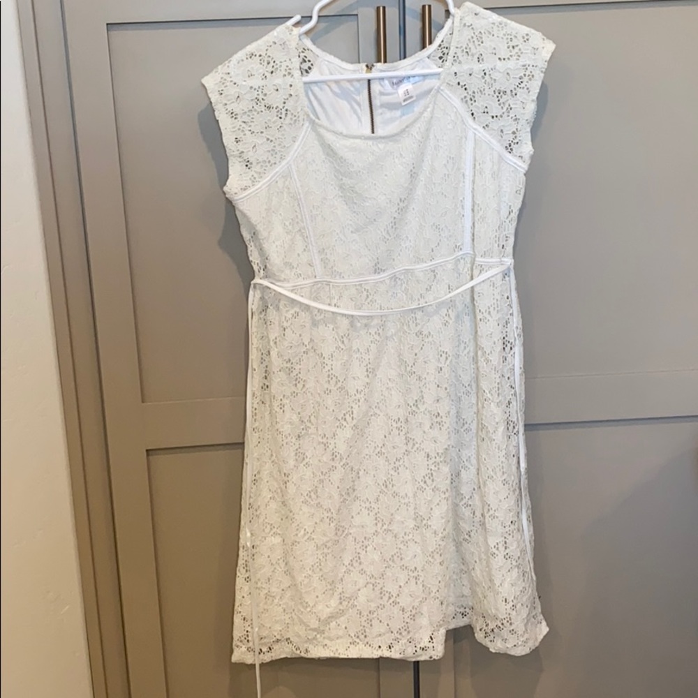 Lace Maternity Dress in Ivory